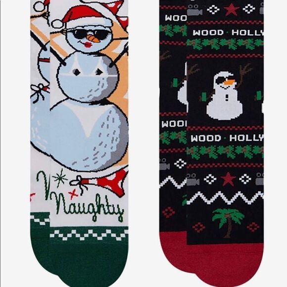 Boo Socki Snowman Socks 2 Pack Features Cool Festive Graphics Throughout - Picture 2 of 10